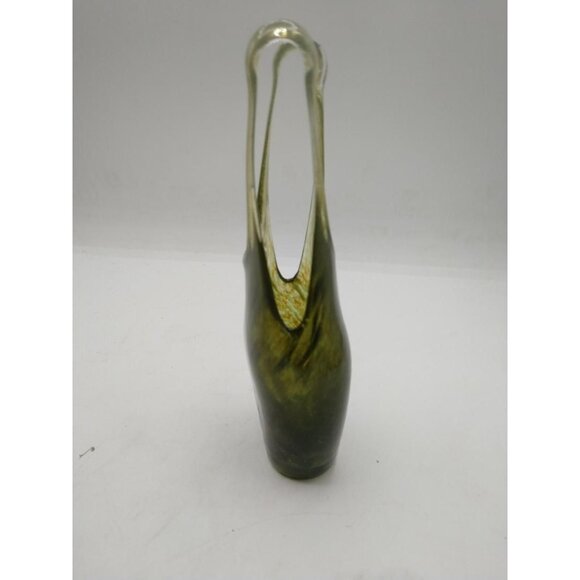 Kosta Boda Green Abstract Glass Vase Signed By Artist Sweden 1742 Modern Art Dec - Picture 13 of 16